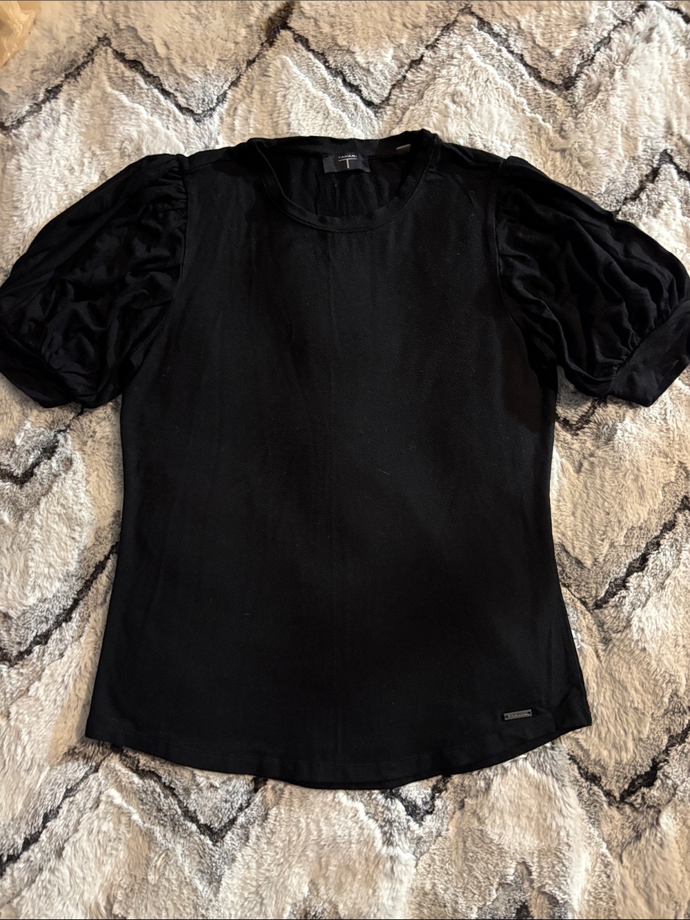 Women’s Black Puff Sleeve Crew Tee